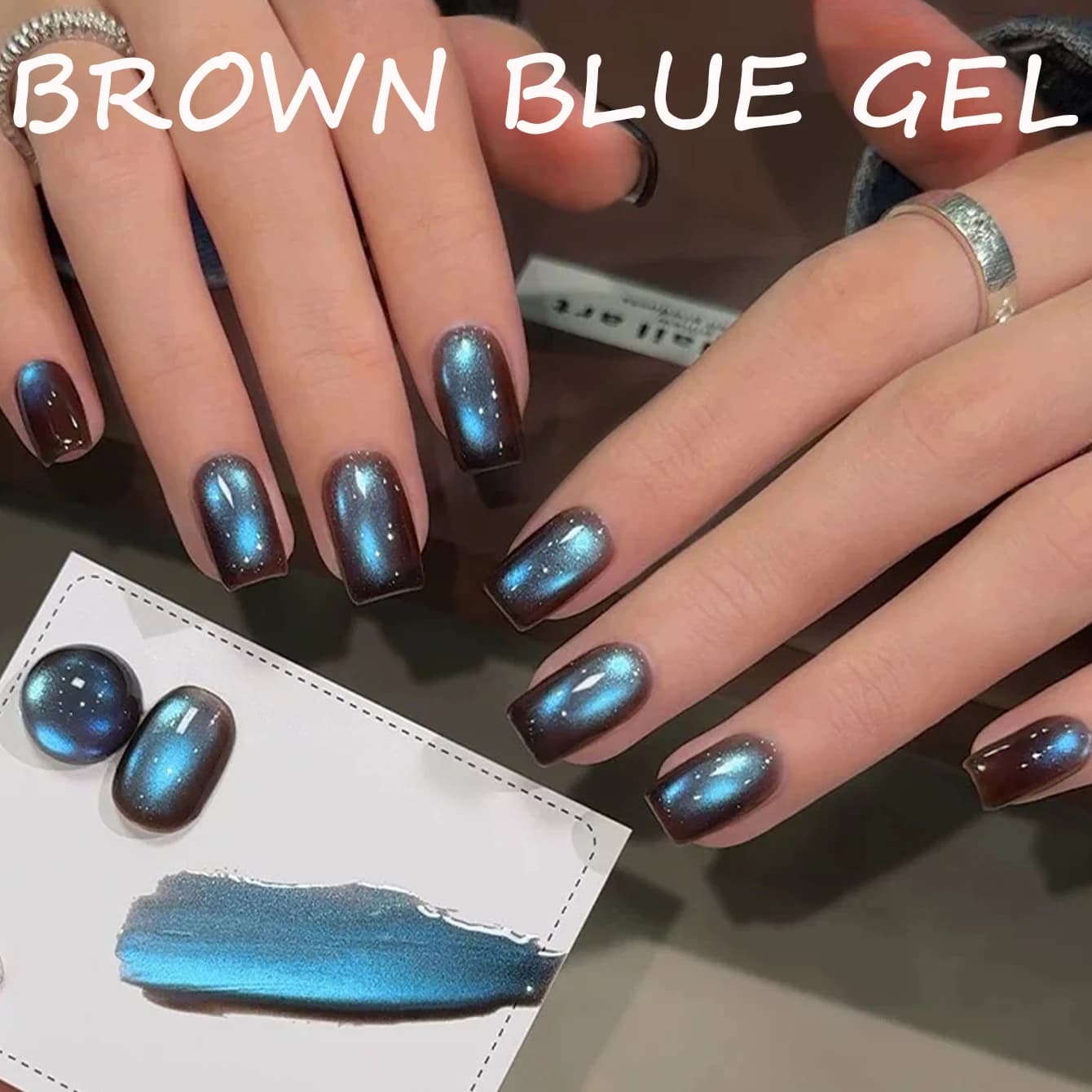 1 pcs SHAKA Autumn Shadow Cat Eye Brown Blue Gel Nail Polish 2025 New Temperament Whitening Nails Supplies