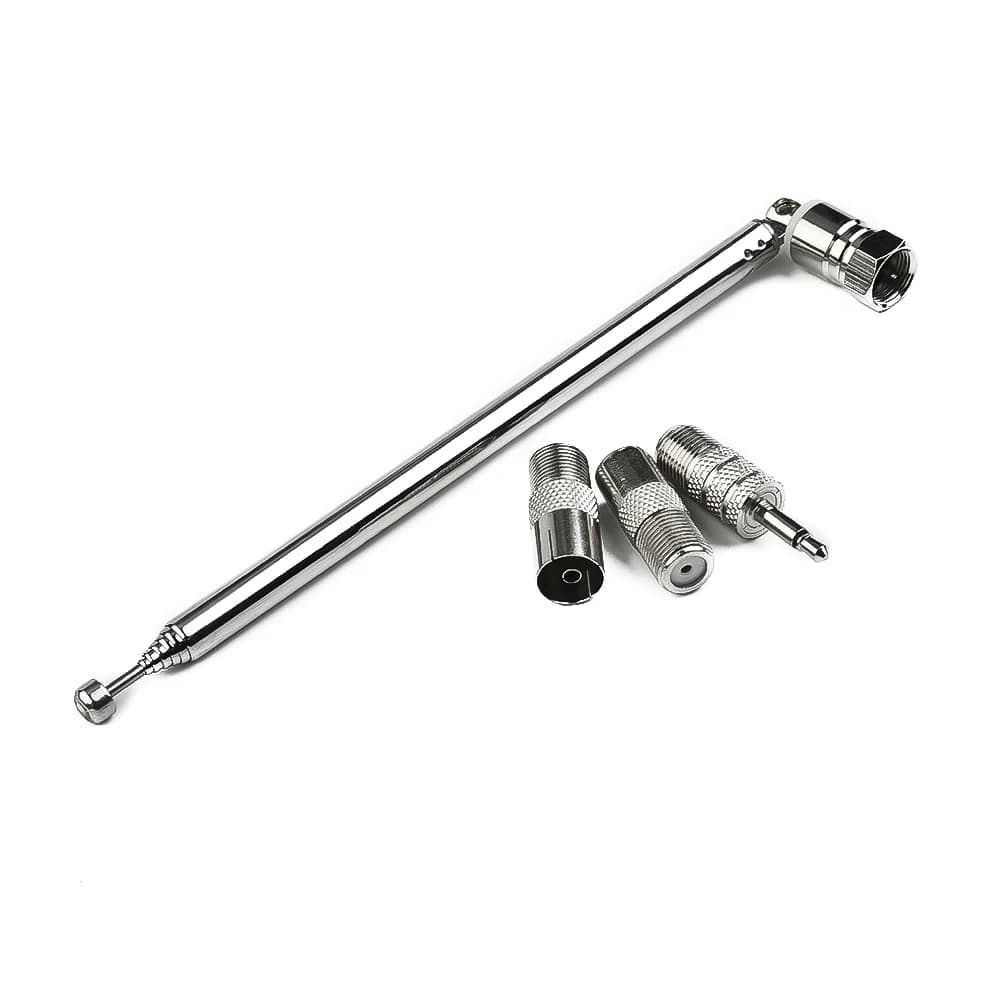 4 PZ Telescopico DAB Radio FM Antenna W 3 Adattatori Ricevitore HiFi AV Mini Sistemi 3.5 Guadagno Antenne Lunghezza 75 cm Materiale Rame