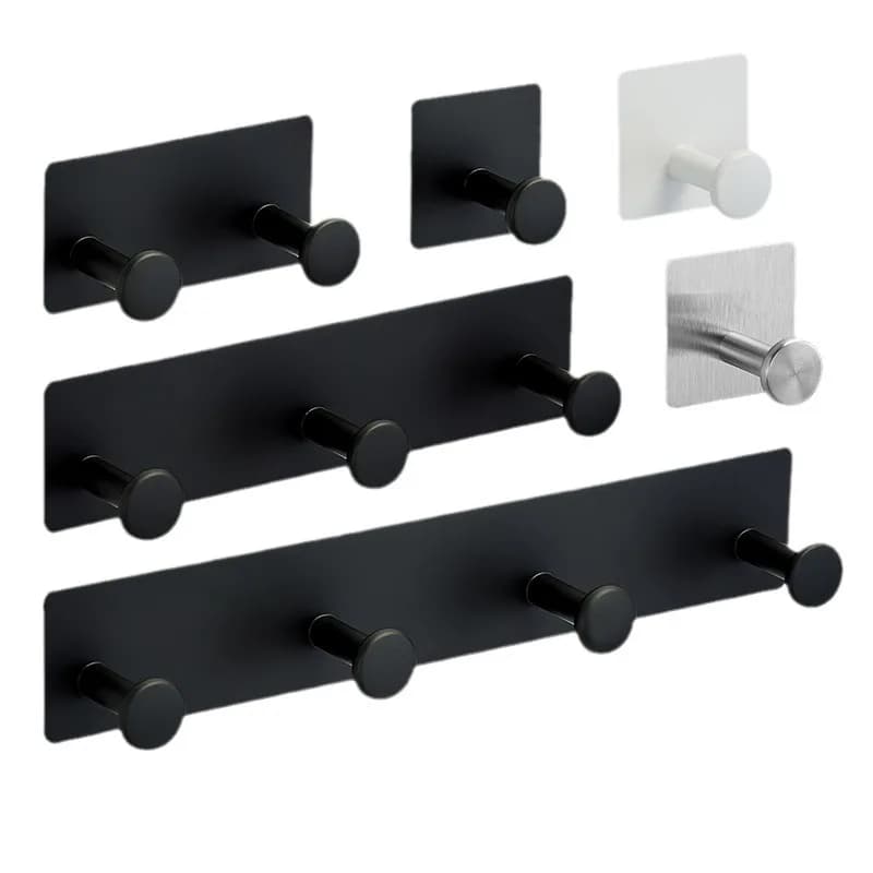304 Stainless Steel Adhesive Coat Hooks, Coat Rack Wall Mounted, Door Hooks for Hanging Hat Towels Clothes,Round Hook