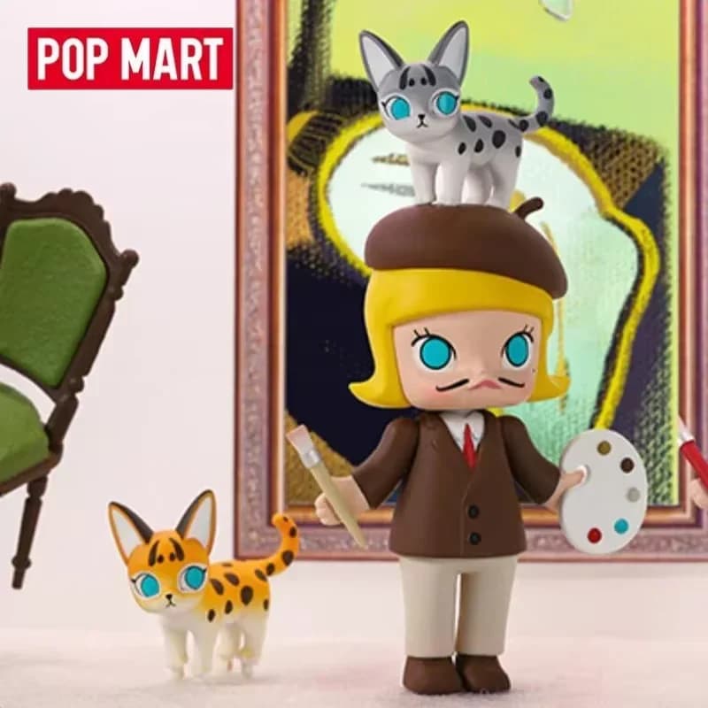 POP MART Molly Auction Series Blind Box Toys Kawaii Anime Action Figure Surprise Mystery Box Dolls Girls Gift
