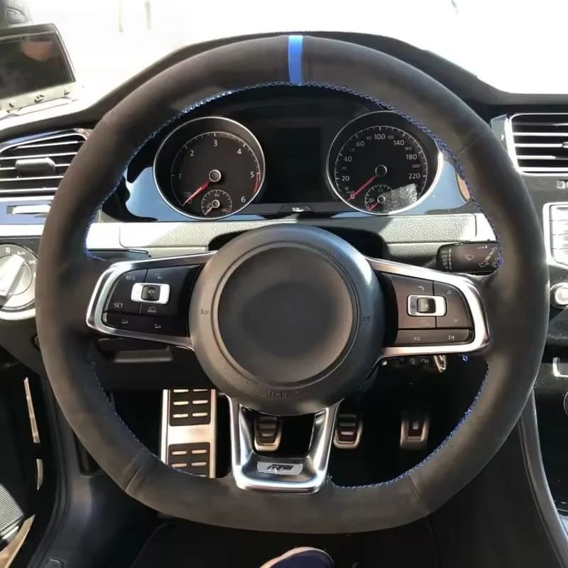Coprivolante per auto in pelle scamosciata personalizzata per Volkswagen VW Golf 7 GTI Golf R MK7 VW Polo GTI Scirocco 2015 2016