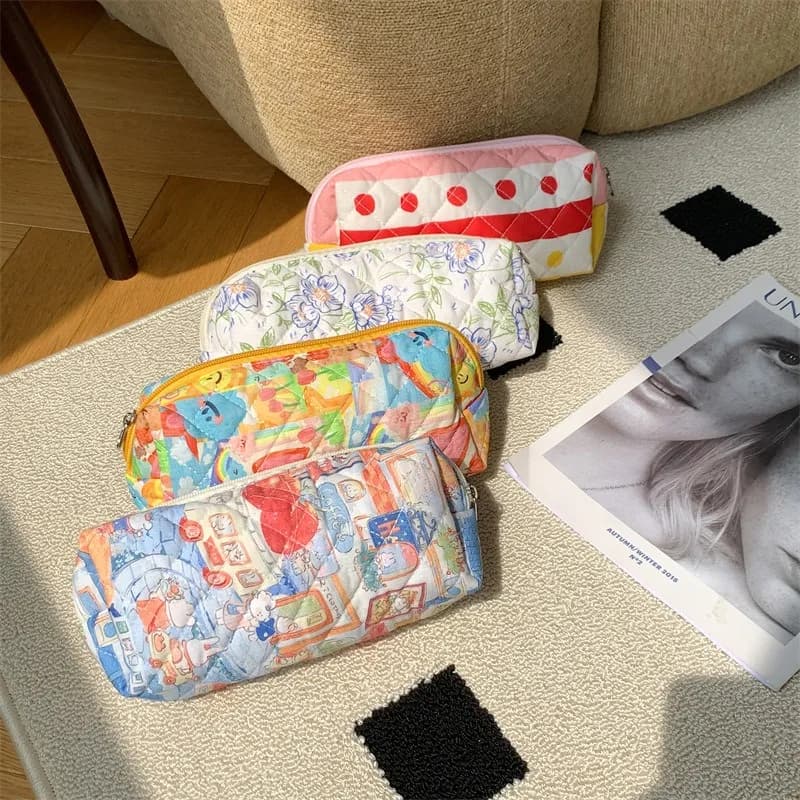 Cute Cartoon Travel Cosmetic Lipstick Brush Storage Bag portamonete borse per il trucco delle donne portafoglio Organizer Pouch Pencil Case Bags