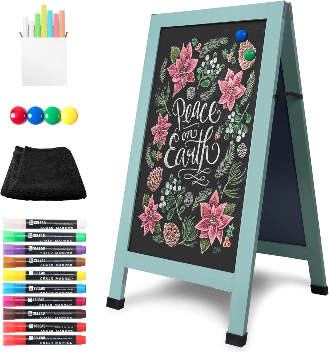 Lavagna Magnetica da Esterno con Supporto a Cavalletto - 40" x 20" a Forma di A per Attività Commerciali, Matrimoni, Uso in Giardino