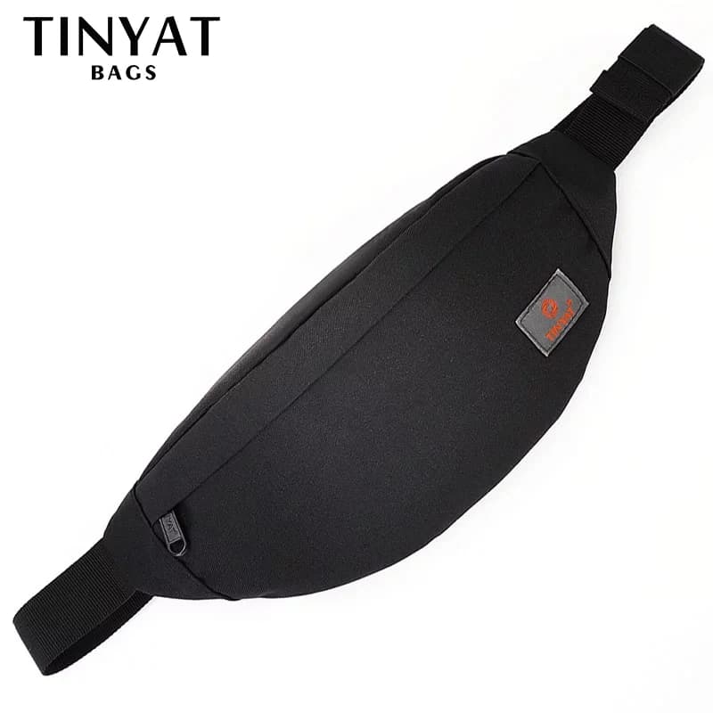 TINYAT New Men Casual marsupio marsupio in tela di marca marsupi marsupio da donna marsupio per soldi telefono marsupio nero