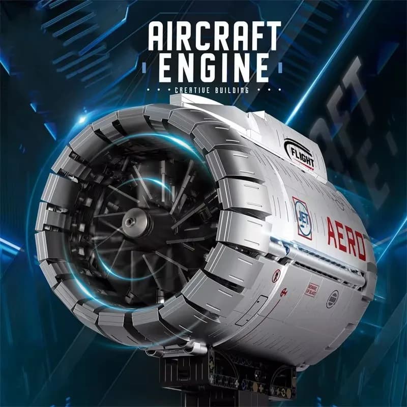 Modello di Motore Turbofan per Aereo Elettrico, Set di Costruzioni Tecniche 1813 Pezzi, Kit di Assemblaggio MOC, Giocattoli per Adulti, Regalo