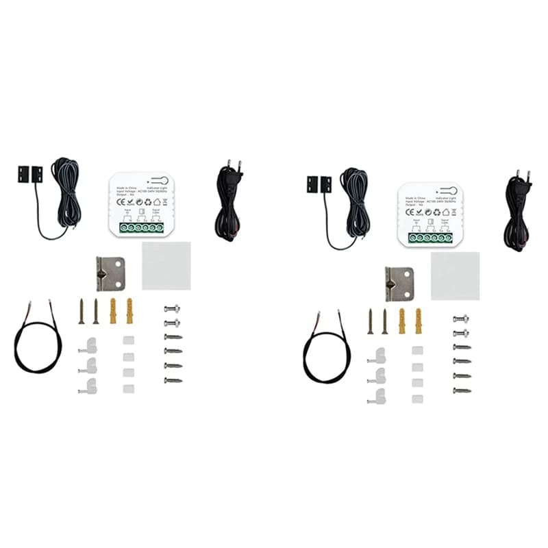 2X Tuya Smart Zigbee Controller apriporta per Garage con controllo App sensore funziona con Alexa Google Home EU Plug