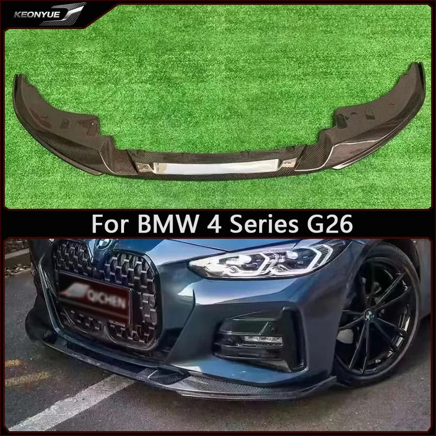 For BMW 4 series G26 Carbon Fiber Front lip Car Front Bumper Diverter Spoiler Diffuser chin 4 door Car Accessories Body Kits