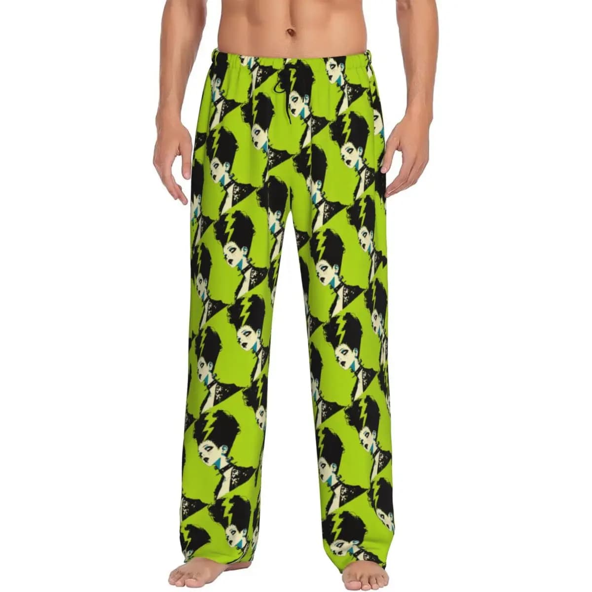 Stampa personalizzata The Bride Of Frankenstein Pantaloni pigiama da uomo Film horror Pantaloni da notte per dormire con tasche