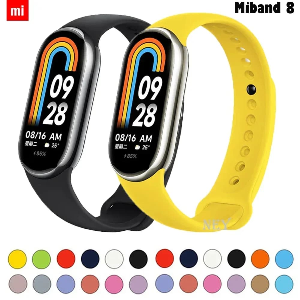 Cinturino in silicone per Xiaomi Mi band 8-8 NFC Sport Sostituzione braccialetto miband8 impermeabile smart mi band 9 cinturino Accessori