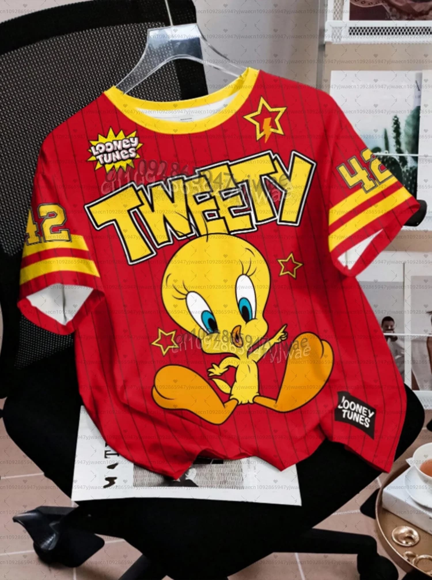T-shirt a maniche corte con stampa 3D di cartoni animati (Paperino, Tweety, Coniglio) per uomo, donna e bambino, casual, estiva, sportiva, per genitori e figli, 2026