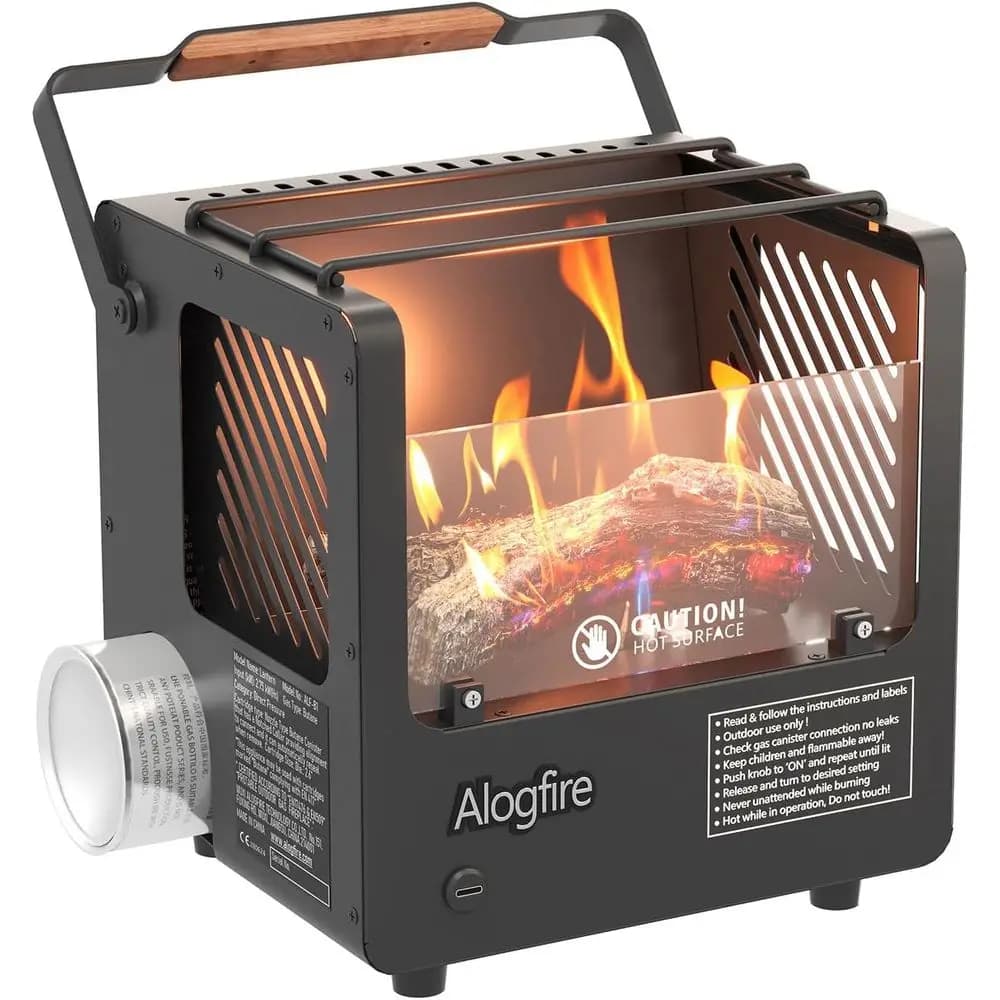 Braciere Compatto 3-in-1 a Butano per Esterni, Riscaldatore e Fornello da 5200 BTU, Fiamma Sicura per Campeggio e Pesca