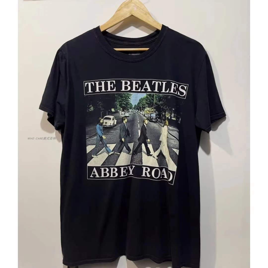 T-shirt da uomo Beatles Lennon rock, in puro cotone, casual, per tutte le stagioni, streetwear, oversize, per coppia