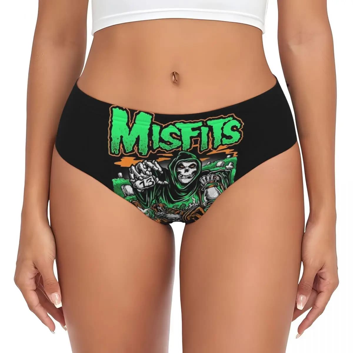 Mutandine Personalizzate da Donna Misfits Horror Punk Rock Band, Slip Comodi Femminili, Slip e Mutandine