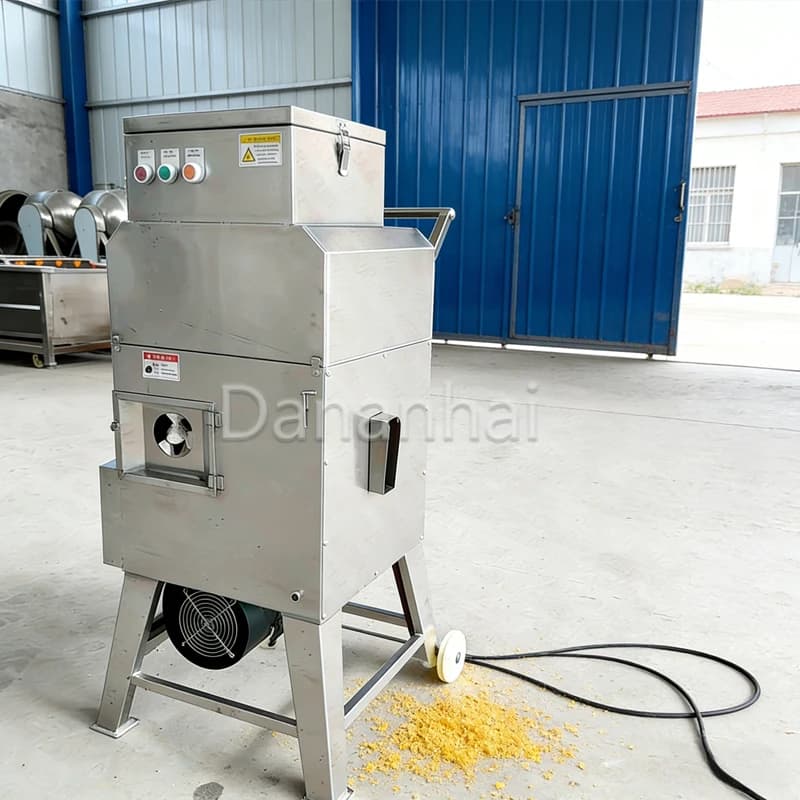 Macchina Sgranatrice per Mais in Acciaio Inox per l'Industria Alimentare con Nastro Trasportatore per la Lavorazione del Mais Dolce Fresco