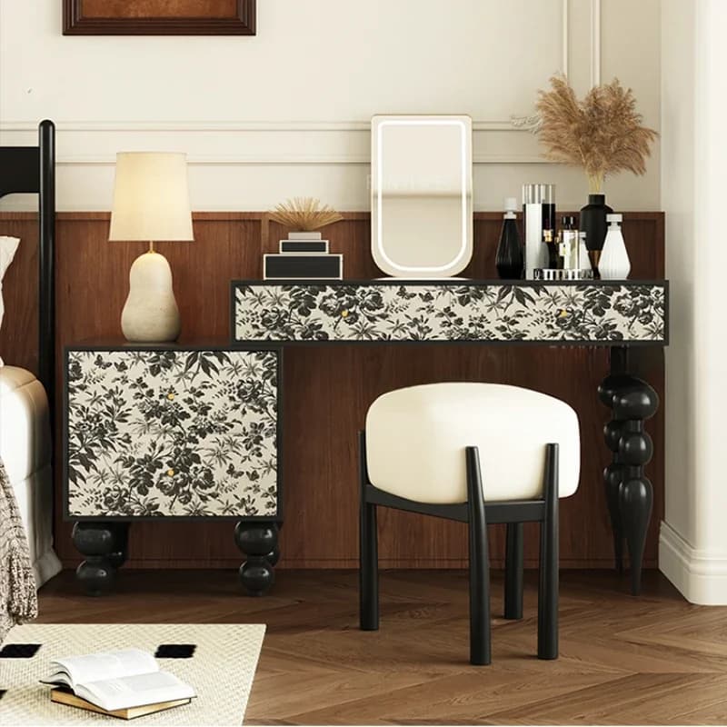 Cassetti organizer nordici Tavolo da toeletta Portaoggetti in legno Armadietto di lusso Ragazza Vanity Camera da letto Scrivania per trucco Coiffeuse De Chambre Mobili
