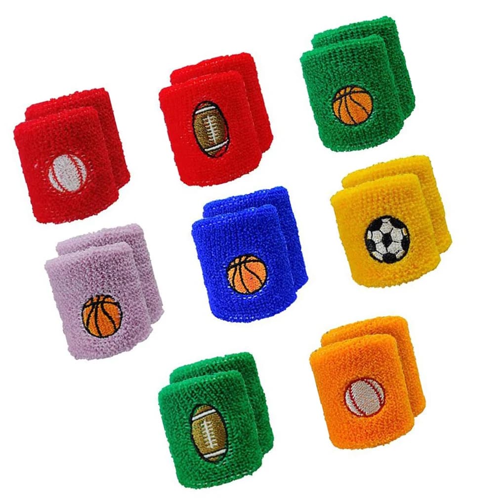 16 Braccialetti per bambini Braccialetti multiuso Bretelle per bambini Supporta calcio Basket Assorbente colorato all'aperto