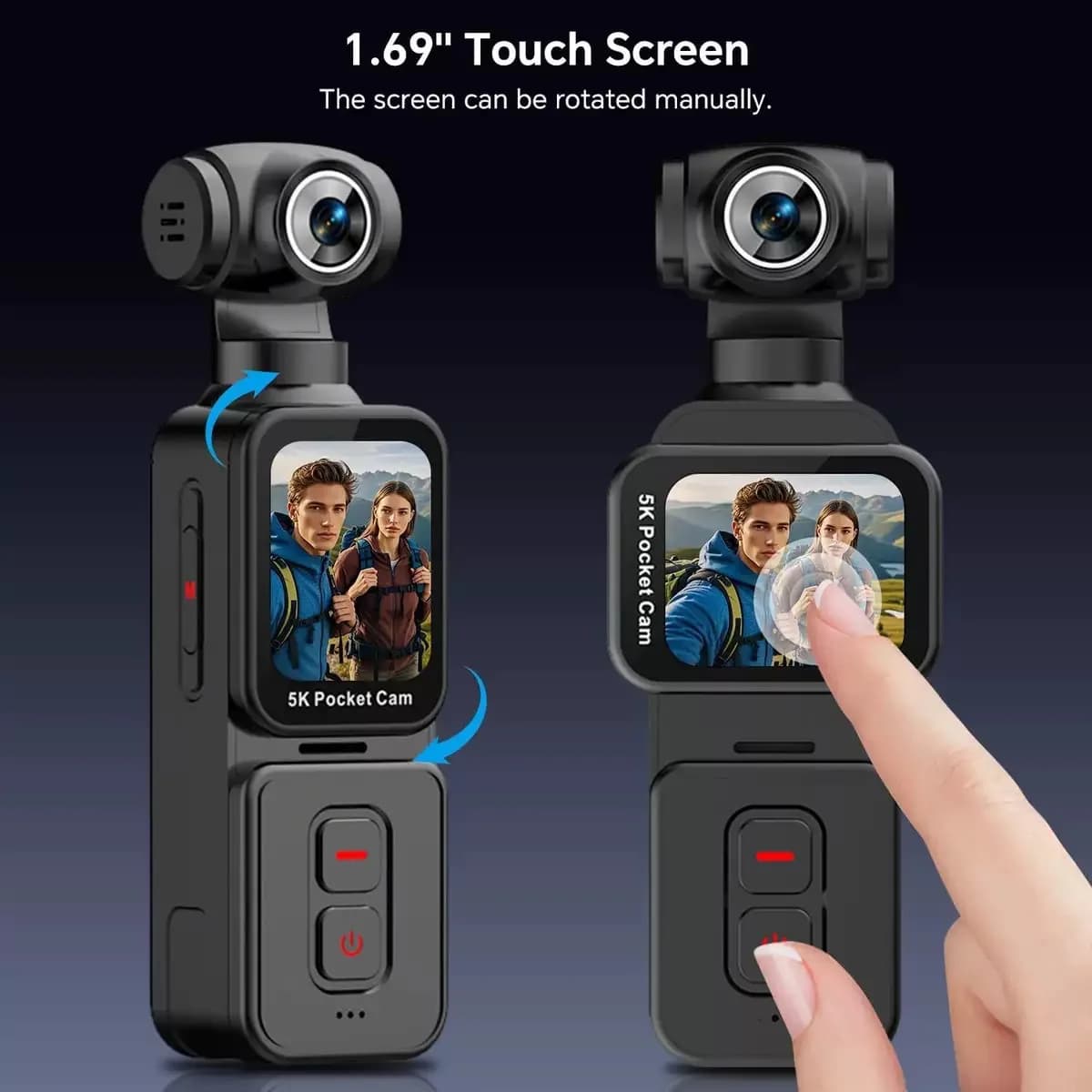 2026 New Rotating Screen Action Thumb Camera Pocket DV Recorder Cycling Anti-shake Travel Camera