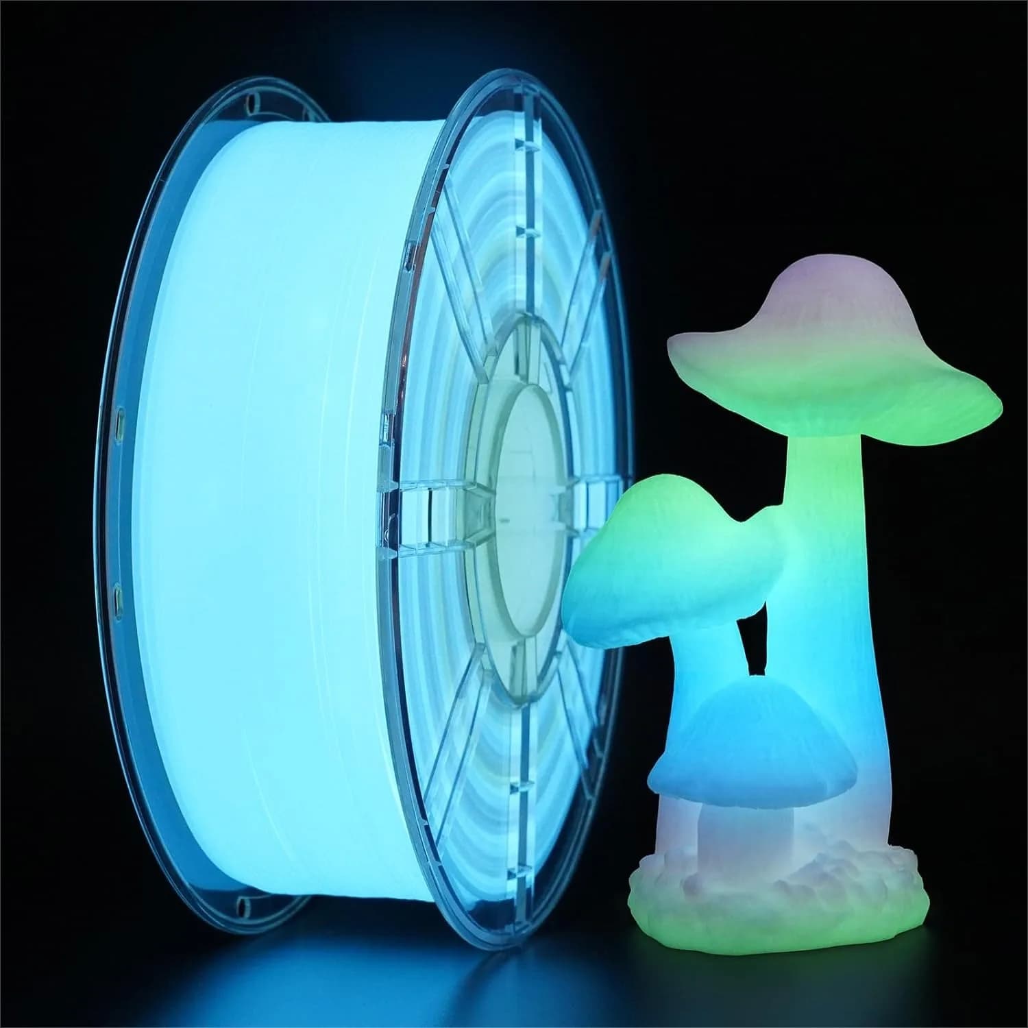 Filamento PLA Arcobaleno Fosforescente 1.75mm 1KG Multicolore per Stampante 3D con Precisione Dimensionale +/-0.03mm