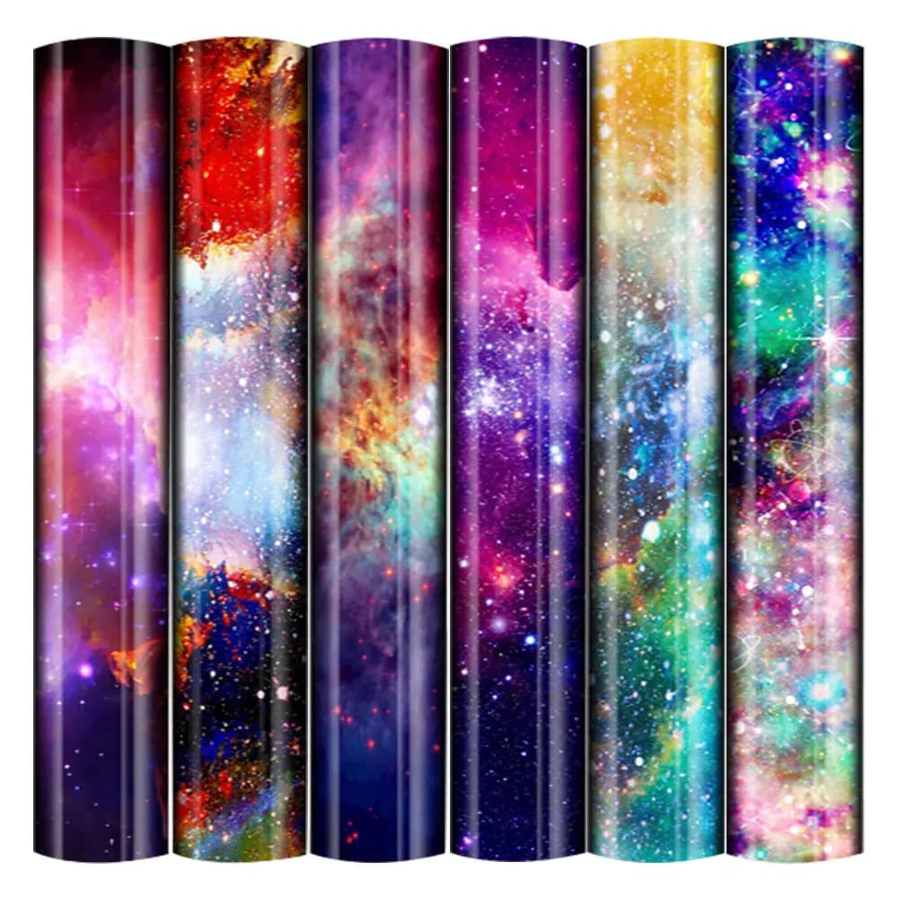 Foglio di trasferimento a sublimazione Galaxy Infusible Ink con motivo spaziale per fai da te: tazze, bicchieri, portachiavi, magliette, borse (per il taglio)