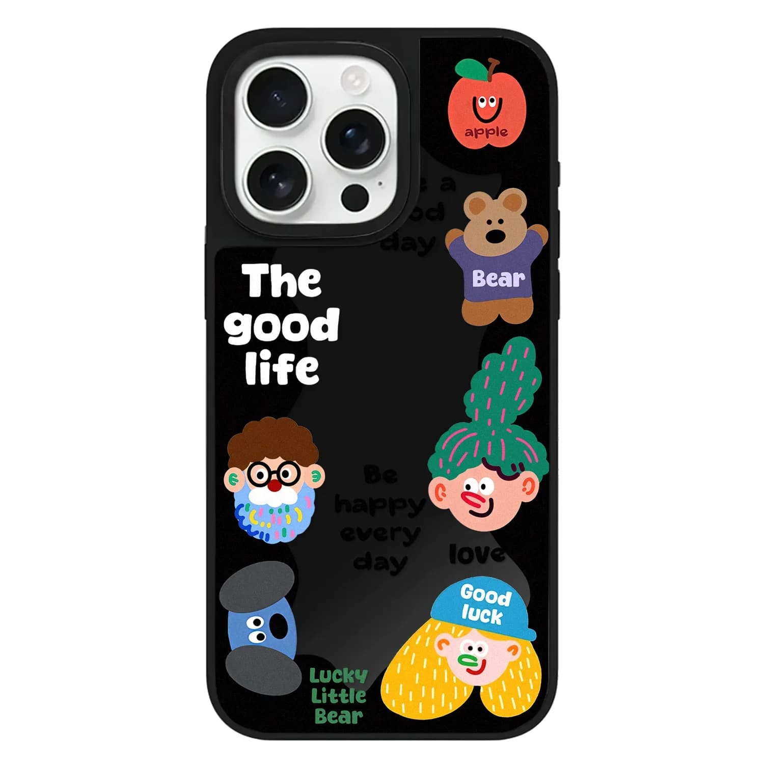 Sports Girl Cartoon Black Mirror Surface Black Border Magnetic Phone Case for IPhone 17 16 15 14 13 12 Pro Max Cover