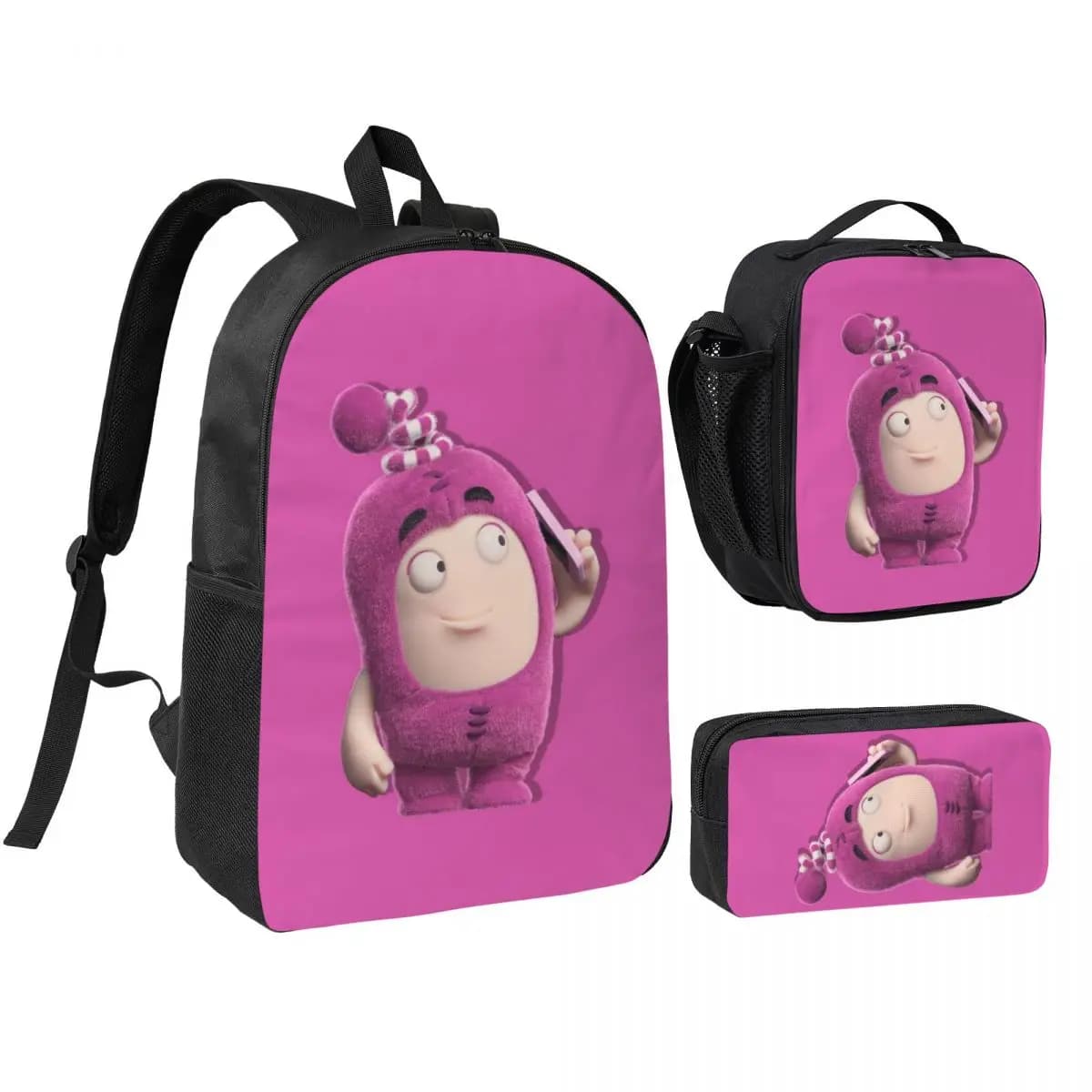 3Pcs Oddbodes merch Backpack Set for Girls Boys Pencil Boxes Bookbag Sets with Lunch Box For School Students Daypack