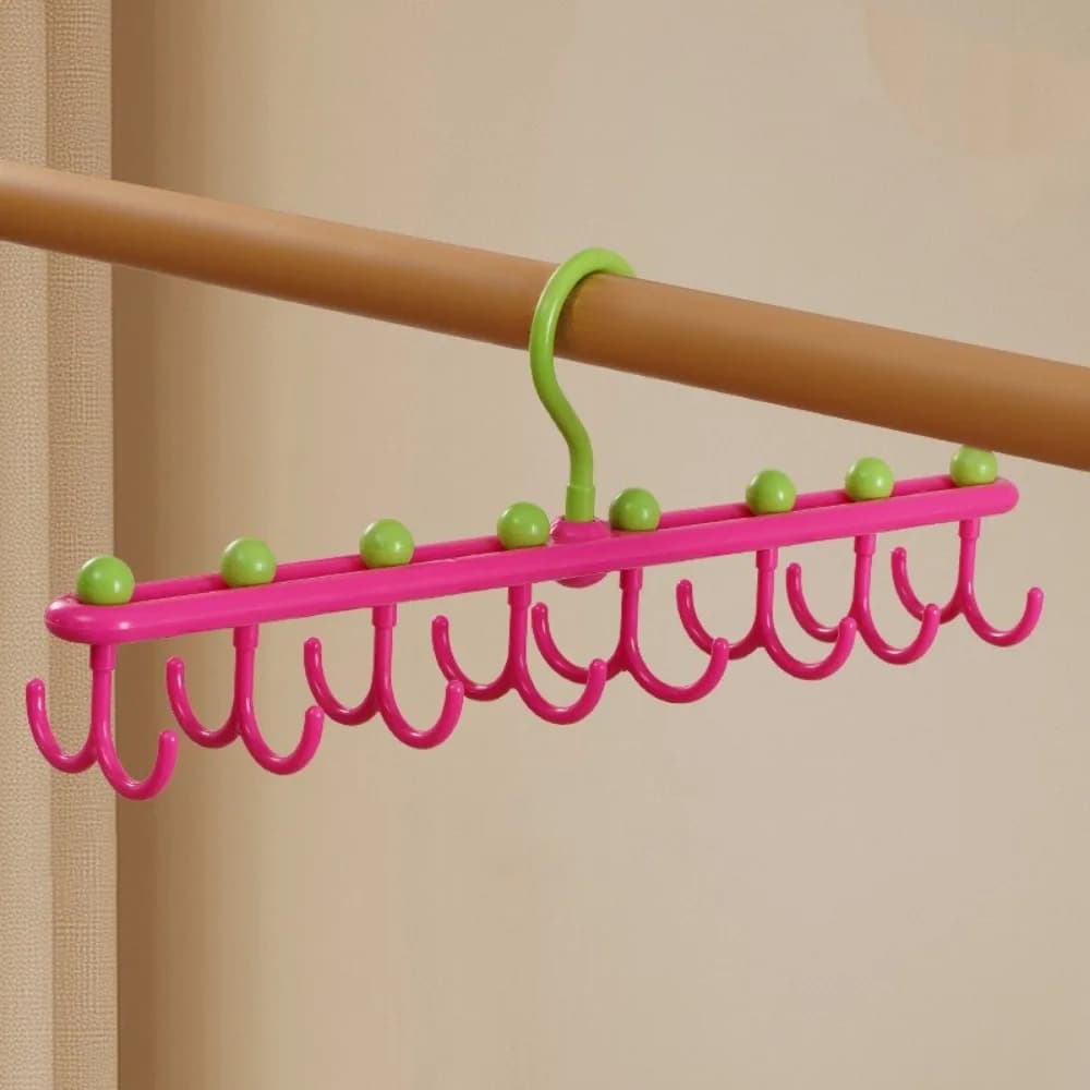 Practical Plastic Underwear Vest Storage Rack 16 Hooks Rotating Tie Belt Hanger Dopamine Space Saving Camisole Bra Hook Closet