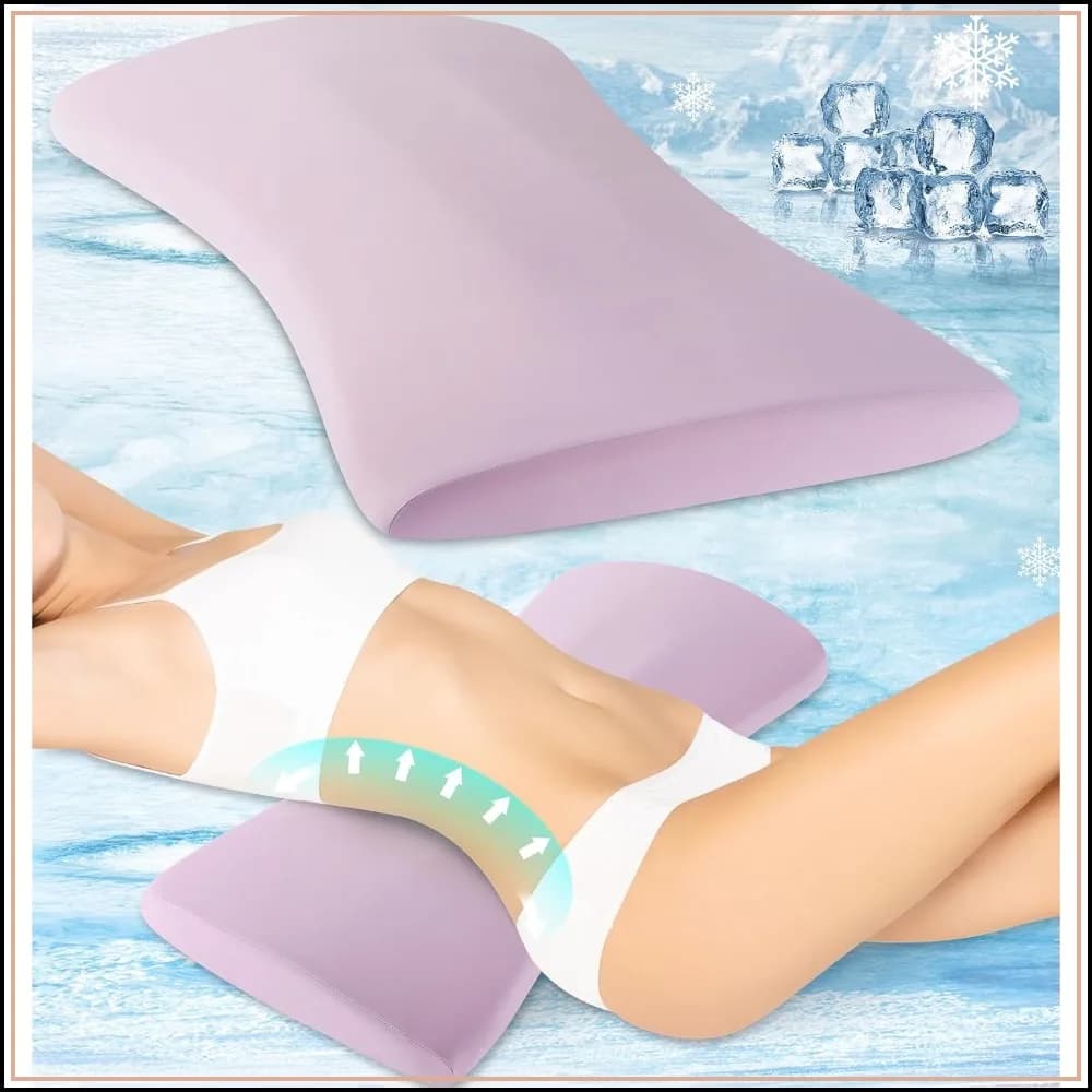 Memory Foam Lumbar Support Pillow for Bed, Sofa & Car – Cooling Cover, Back & Side Sleeper