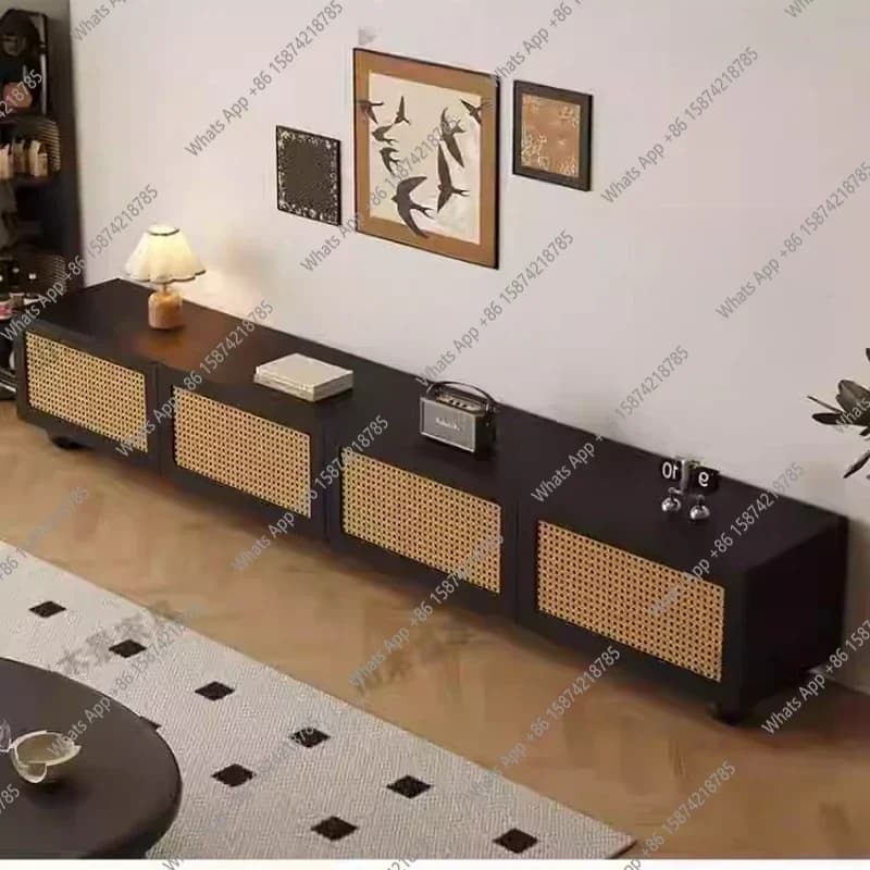 A69 Floor Retro Tv Stand Display Console Luxury Fireplace Monitor Tv Stand Coffee Salon Nordic Center Wooden furniture House furniture