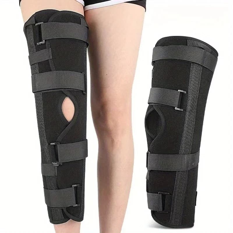 1 Pezzo Ginocchiera di Supporto Sportiva, Protezione Regolabile per Ginocchio, Fascia Stabilizzatrice per Fratture e Distorsioni, Fissatore per Gambe