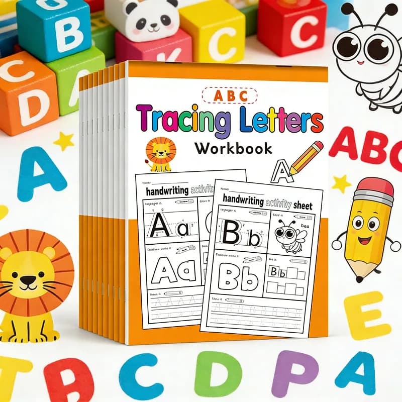 Penna per l'Apprendimento dell'Alfabeto Inglese con 5 Divertenti Giochi Interattivi, Libro di Attività per Colorare e Disegnare, Quaderno per Esercizi di Lettere