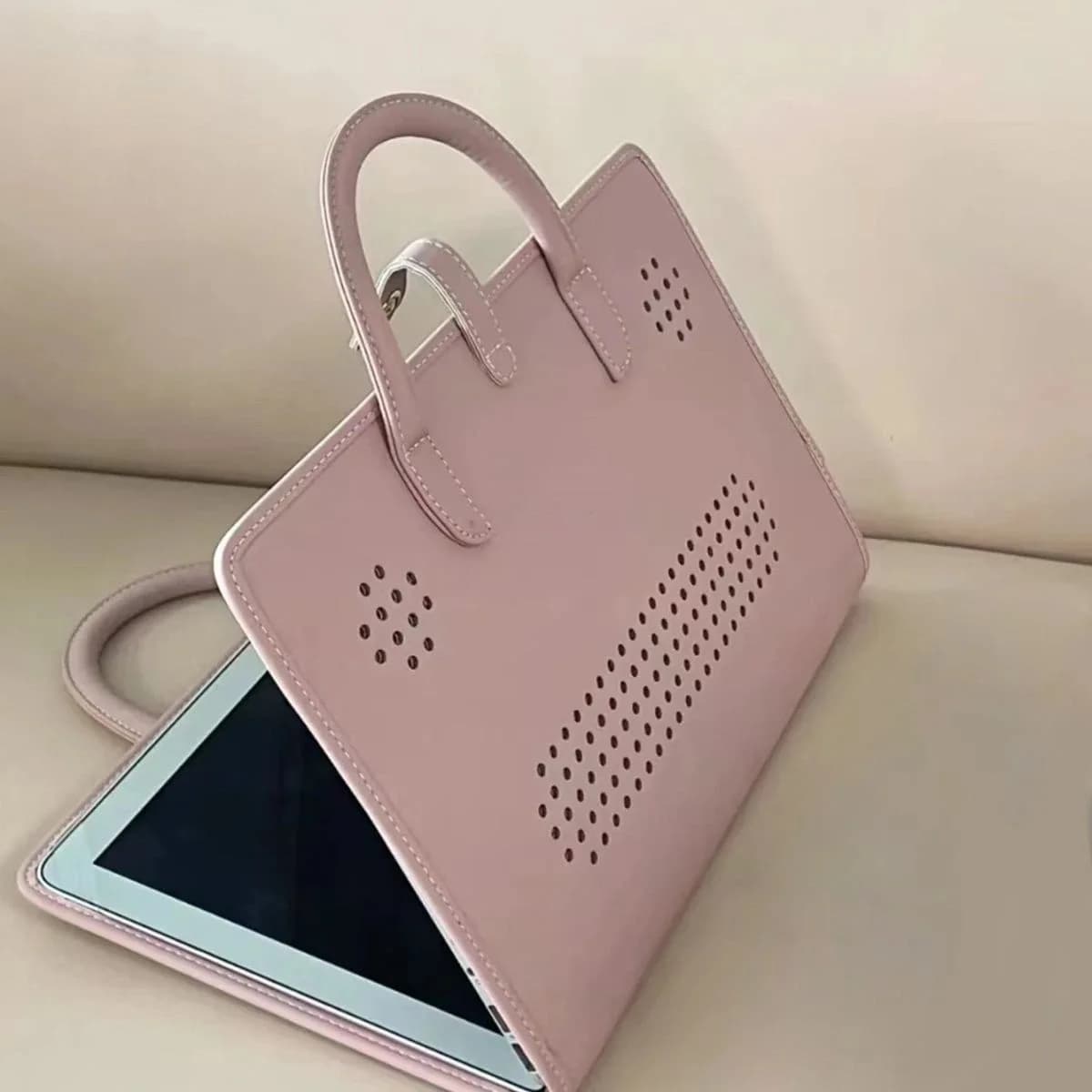 Custodia protettiva per computer, borsa per laptop, borsa a mano per Apple e Lenovo, custodia morbida rosa per computer
