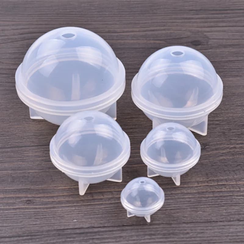 Set di 10 Stampi in Silicone a Forma di Sfera per Resina con Fiori Veri, Strumenti per Creazione di Gioielli Fai-da-Te, Stampi per Torte e Pasticceria