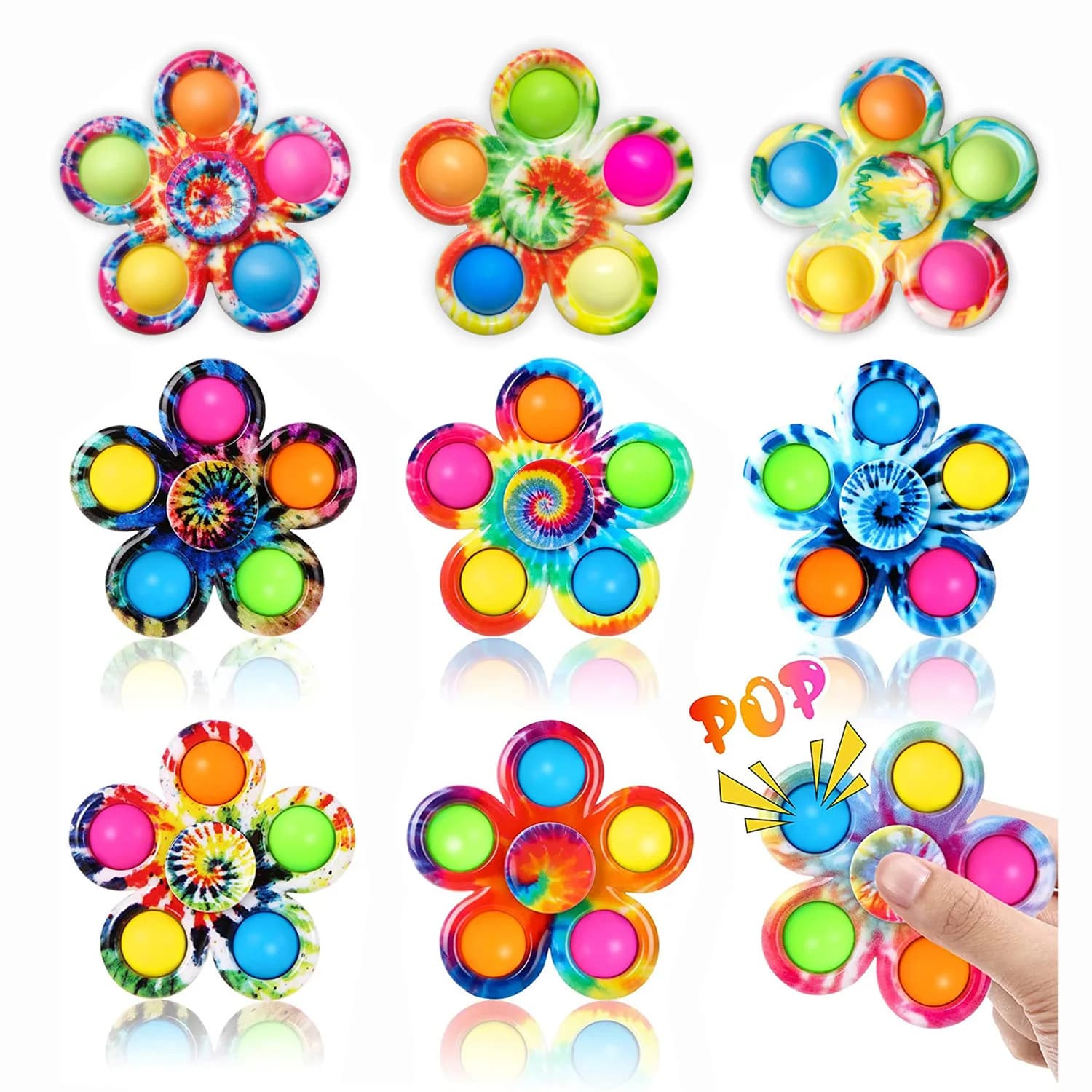 2/4Pcs Colorful Pop Bubble Spinning Top Fidget Spinner, Focus Training Sensory Toy, Birthday Party Goodie Bag Stuffer Gift
