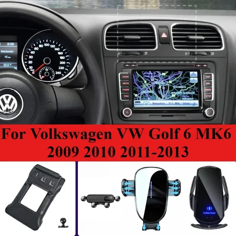 Per Volkswagen VW Golf 6 MK6 2009 2010 2011-2013 Ricarica wireless Supporti per telefoni cellulari Speciale supporto per telefono con base fissa in auto