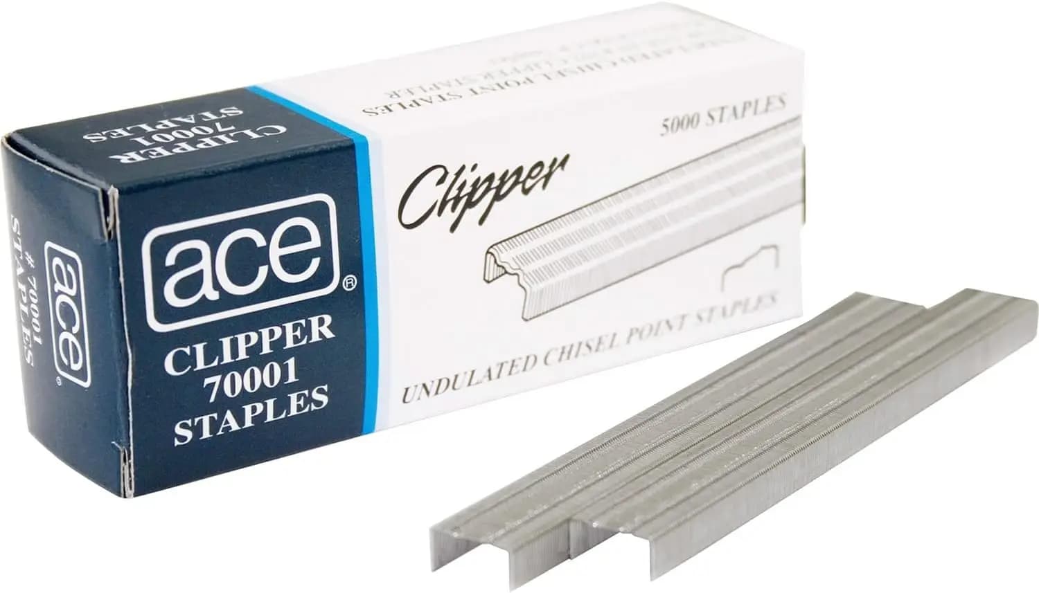 Punti di chiusura a scalpello ondulati per graffette, 5.000 pezzi, colore argento