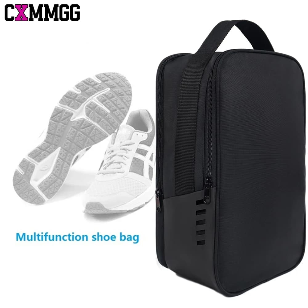 1 borsa per scarpe impermeabile con cerniera - organizer per scarpe durevole per lo sport (nero) - ideale per scarpe da ginnastica, golf, calcio, scarpe da ballo
