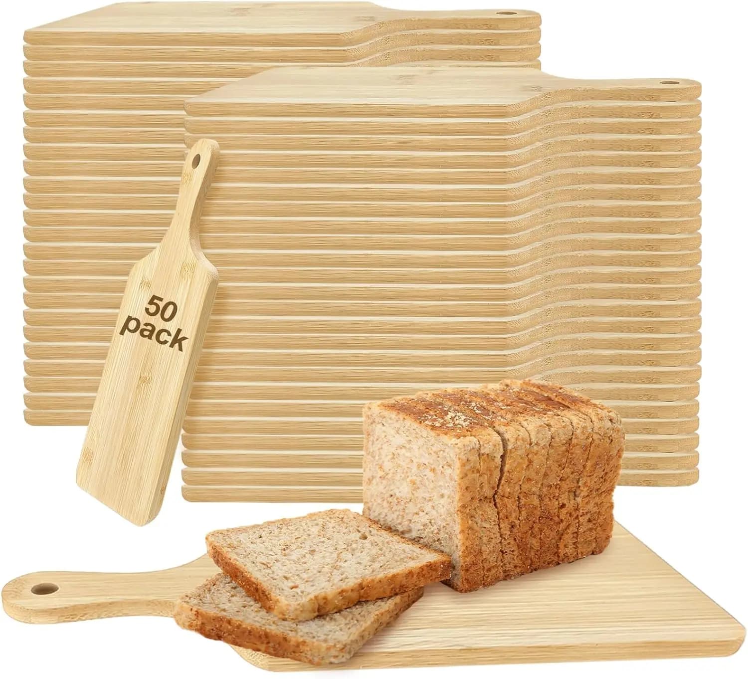 Set of 50 Cutting boards in Laser Engraving, with Handle, Customizable to Serve Welds and Cheese