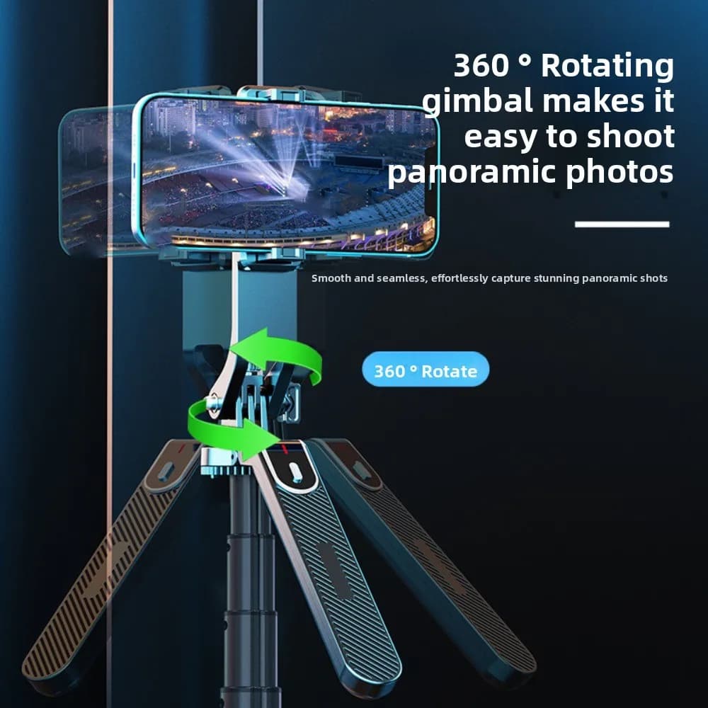 Bastone selfie telescopico a quattro zampe Bastone selfie portatile Bluetooth da 1,8 m Supporto per selfie stick regolabile portatile da viaggio