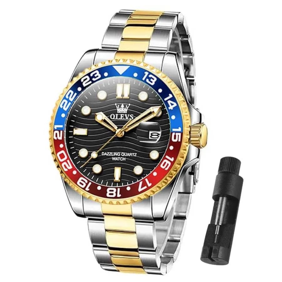 OLEVS Watch Men Luxury Big Face Dress Easy Read Mens Watches with Date Waterproof Luminous Stainless Steel Watches for Men Busi
