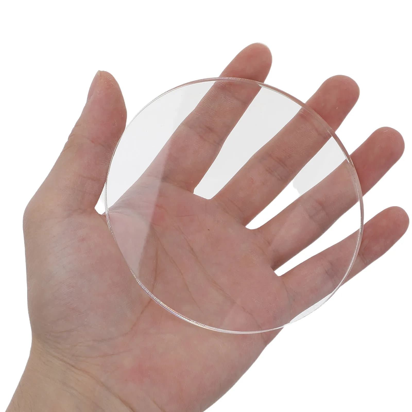 5Pcs High Transparency Acrylic Clock Face Cover Round Clear Protective Shield Transparent Replacement for Wall Desk Clock
