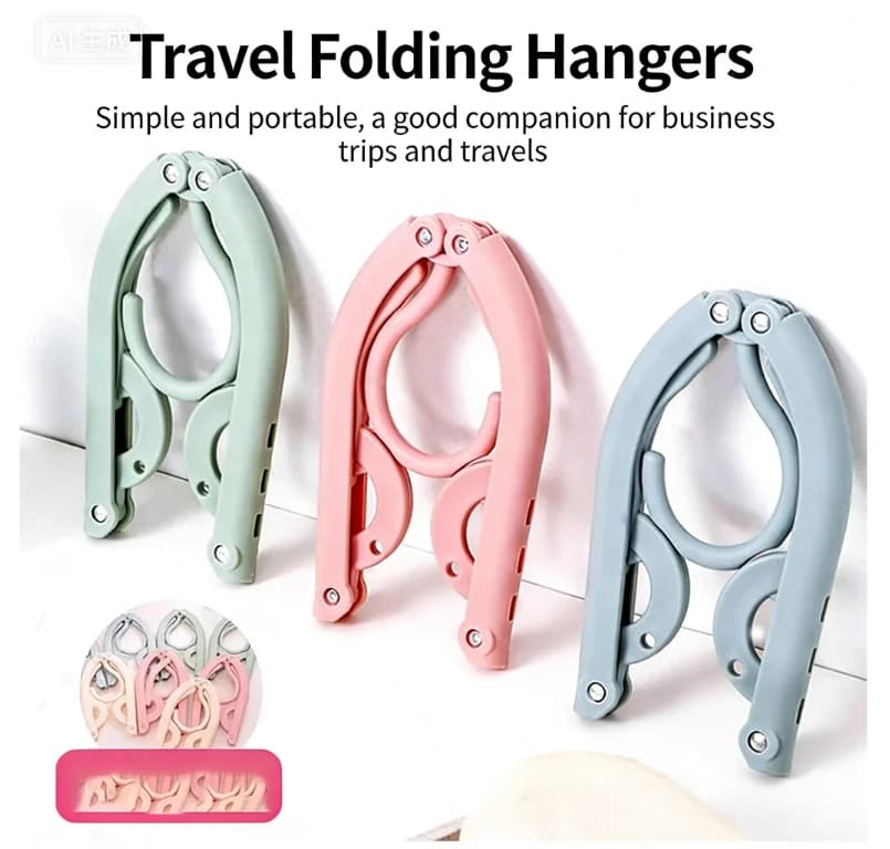 Appendiabiti pieghevole da 5 pezzi, appendiabiti portatile da viaggio ultraleggero, antiscivolo, resistente, essenziale per la casa e l'esterno