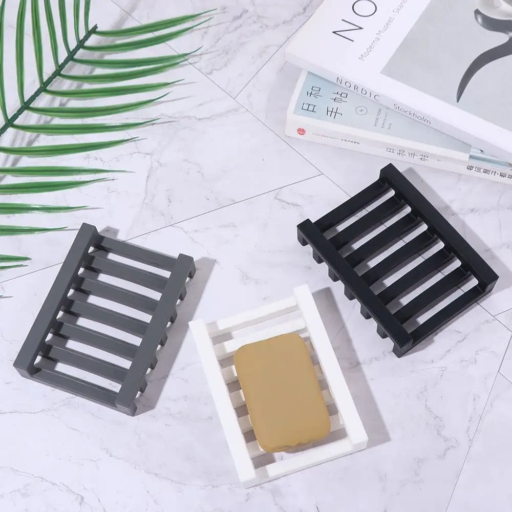 Portasapone Flessibile Antiscivolo in Silicone, Design Cavo, Impermeabile, per Bagno