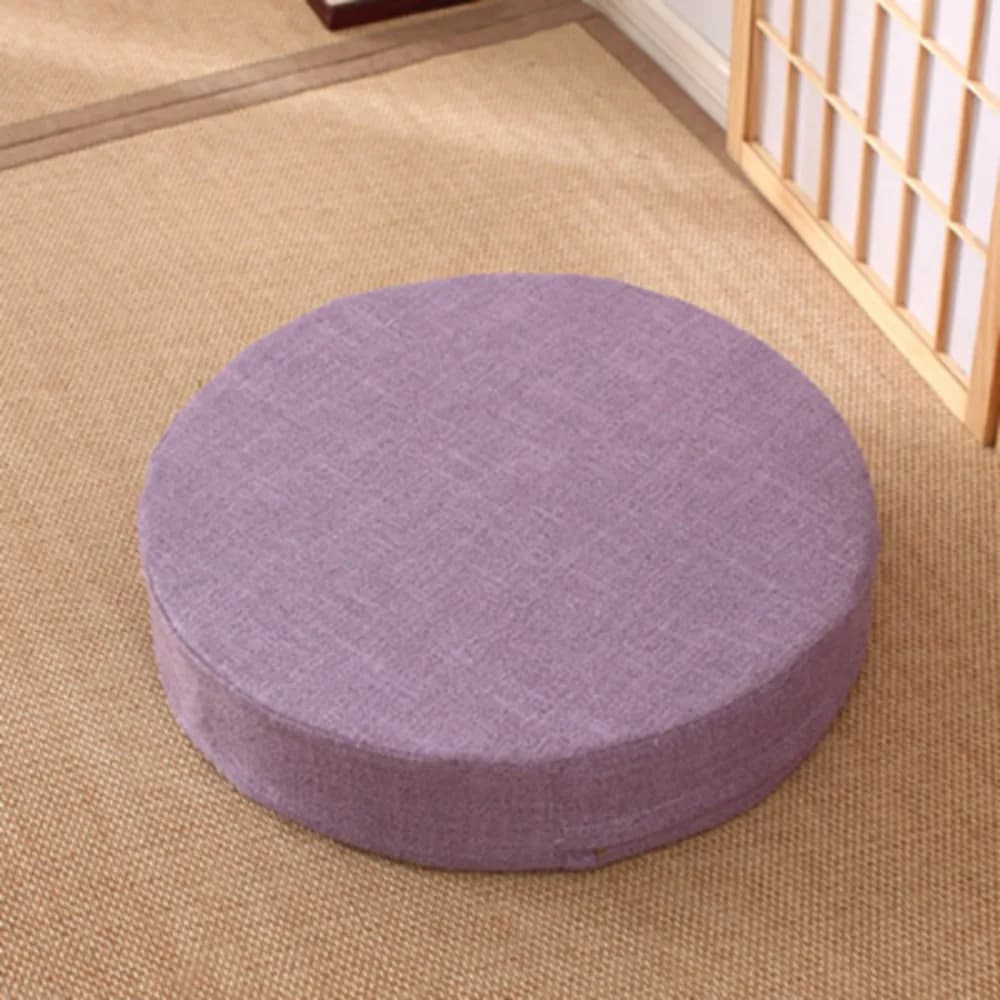 New 40x6cm Tatami Meditation Cushion Round Thicken Yoga Stretching Cushion Linen Sturdy Window Cushion Machine Washable