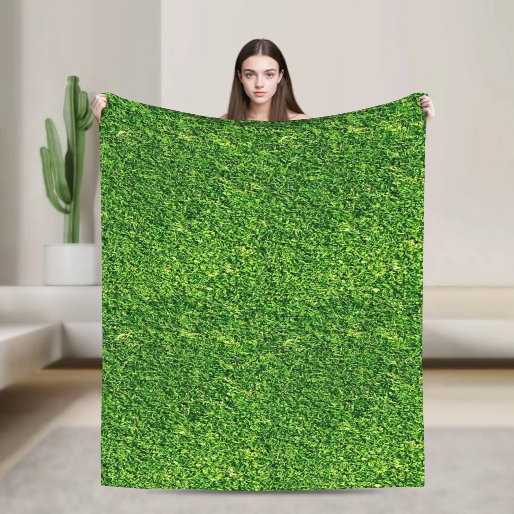 Grass Battlemat Grassland Land Super Warm Blanket Picnic Plush Bedding Throws Home Decor Flannel Bedspread Sofa Bed Cover