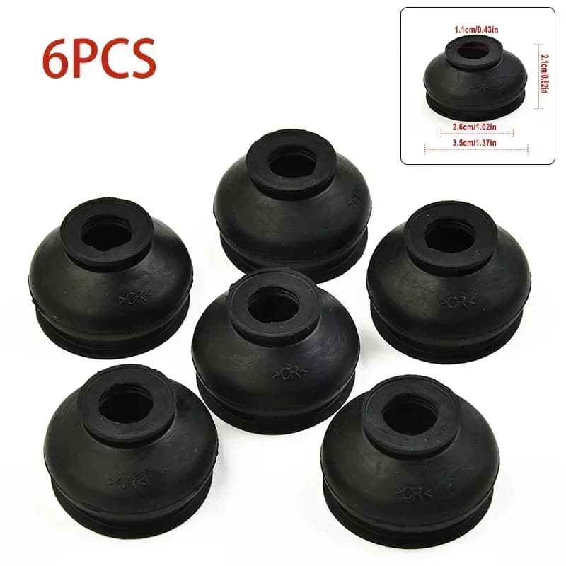 6pcs Ball Joint Boot Suspension Steering Dust Cover Track Tie Linkage Rubber Dust Boot Covers Track Rod End Replacement Kit