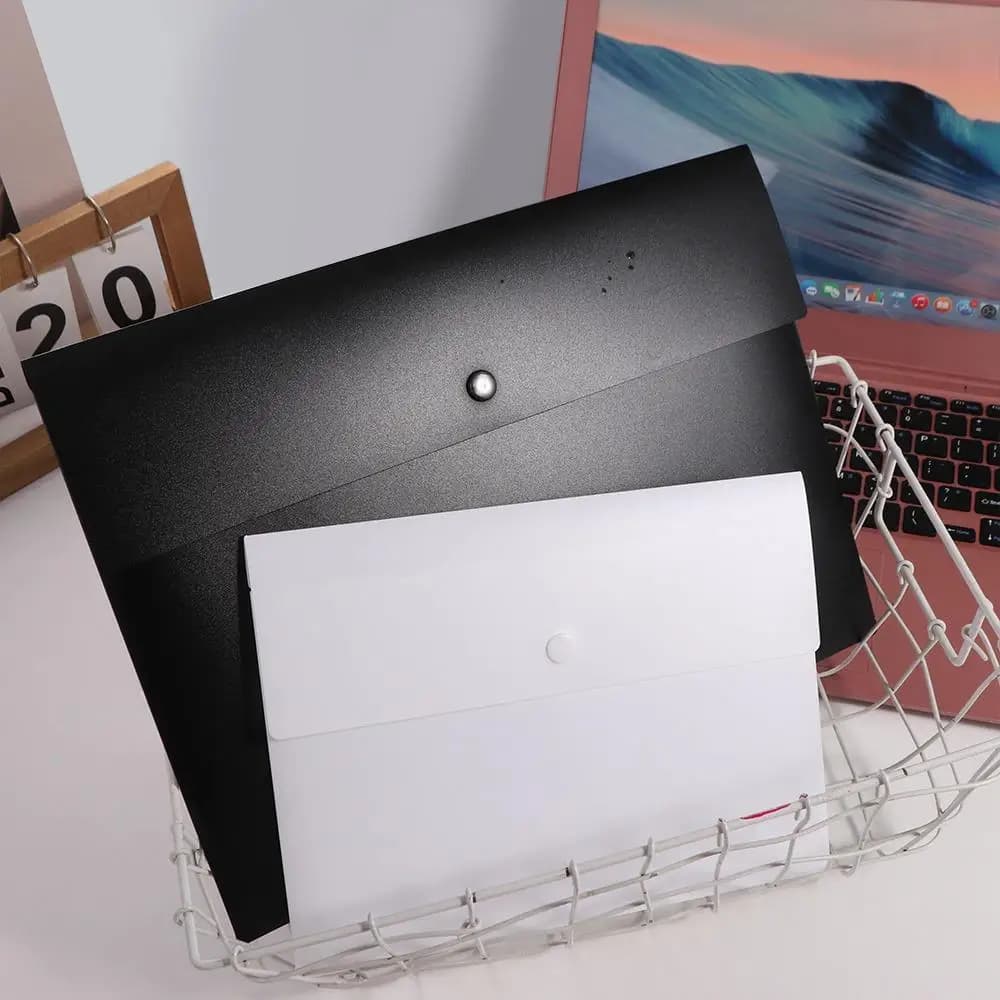 With Snap Button Closure File Folders Pouch Cosmetic Makeup Bags Paper Organizer Document Folder Waterproof Document Organiser
