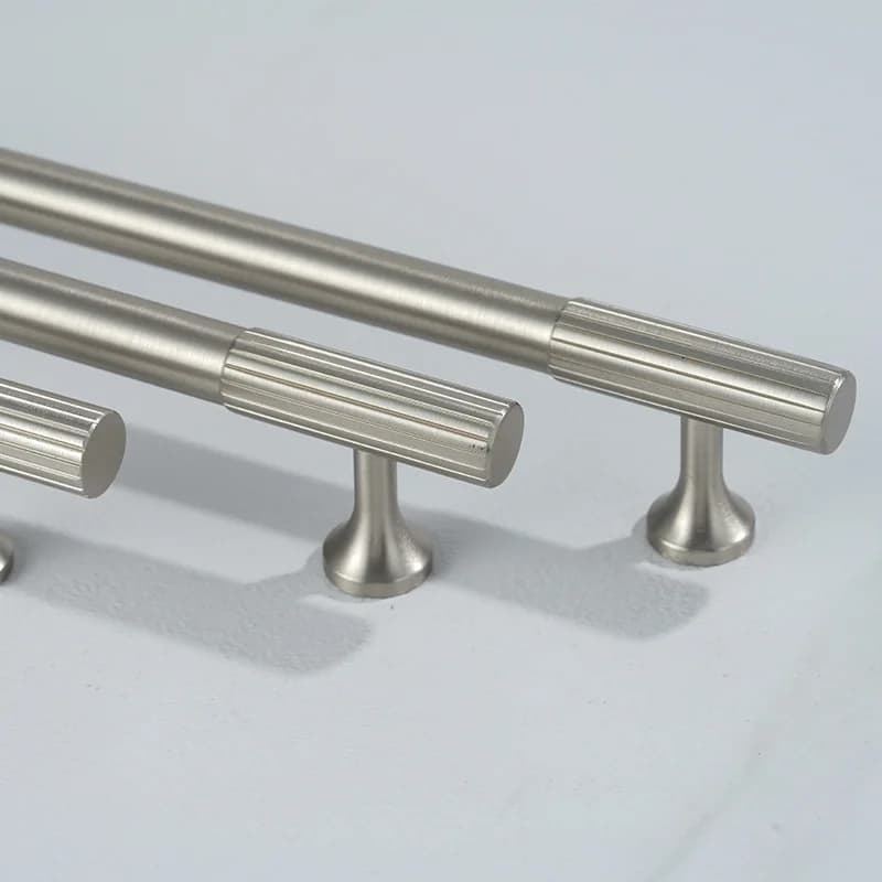 Maniglie per mobili da cucina in ottone, finitura in nichel spazzolato, maniglia per porta dell'armadio/armadio, scarpiera, cassetti, maniglie per porte dei mobili