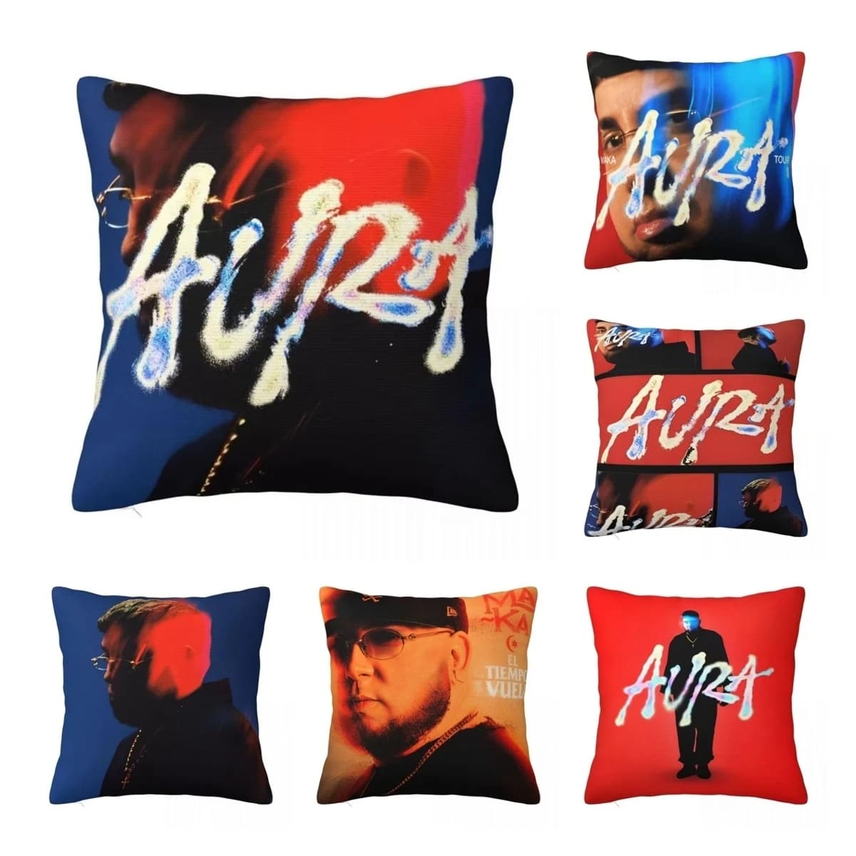 Rapper Maka Aura 2025 Tour Federa Fodera per cuscino in poliestere Regalo Federa per cuscino Fodera per camera da letto Cerniera 18'