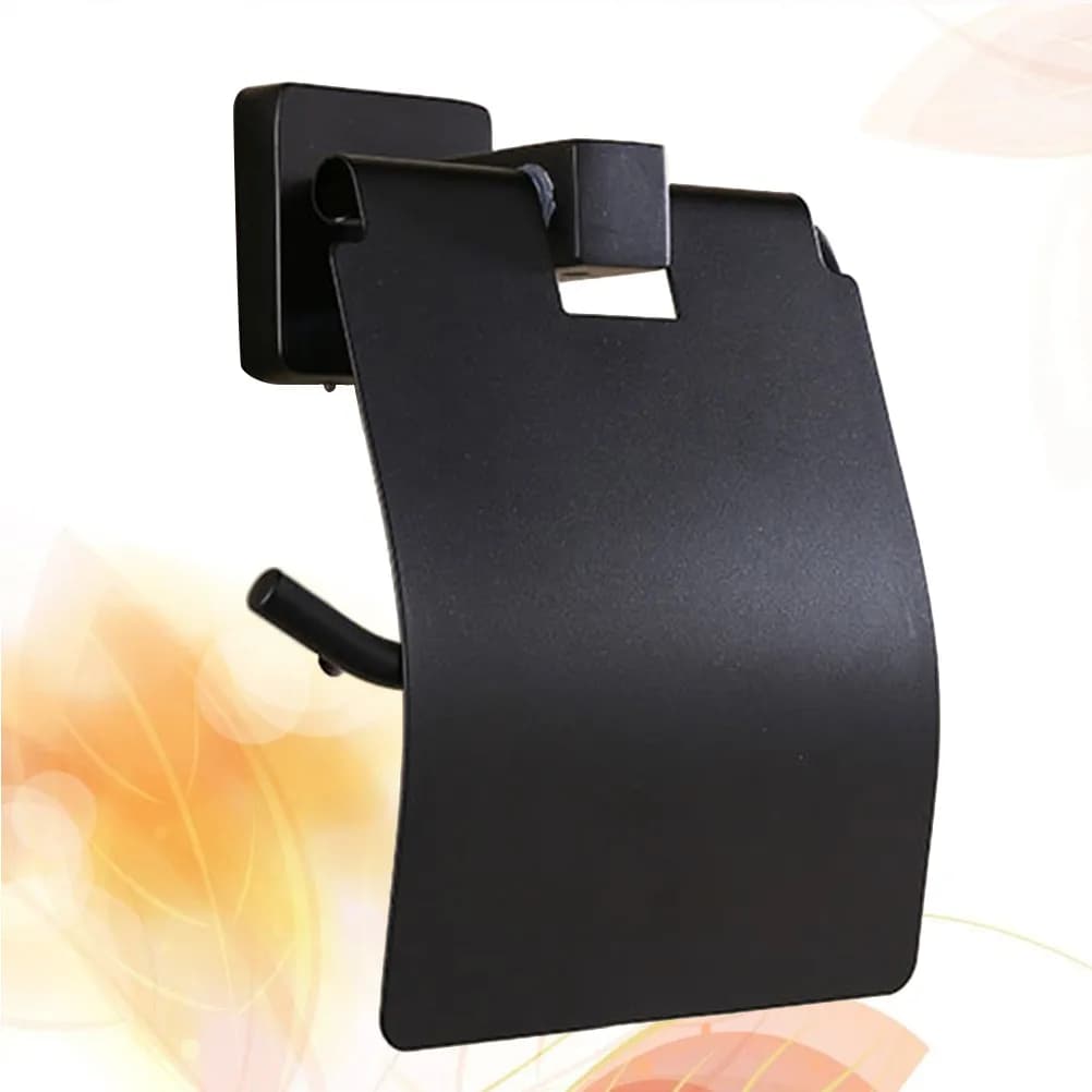 Portarotolo per Carta Igienica in Acciaio Inossidabile Nero, Portaoggetti da Bagno Antiruggine e Anticorrosione, Organizzatore da Parete