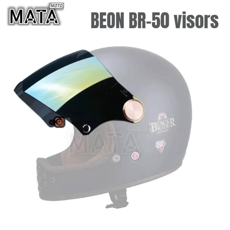 BEON BR-50 Visiere per casco Lenti speciali per casco moto, Lenti colorate, Lenti di protezione solare trasparenti placcate argento
